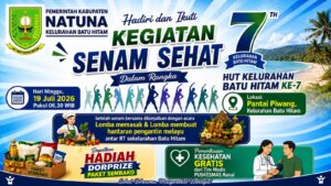 Sambut HUT ke-7, Kelurahan Batu Hitam Siap Birukan Pantai Piwang dengan Senam Sehat dan Banjir Doorprize!