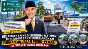 Selamatkan Nadi Ekonomi Natuna, Mustamin Bakri Perjuangkan Perbaikan Jalan Pring–Penagi di Tengah Efisiensi Anggaran