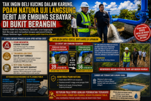 Tak Ingin Beli Kucing dalam Karung, PDAM Natuna Uji Langsung Debit Air Embung Sebayar di Bukit Berangin 1 Tak Ingin Beli Kucing dalam Karung, PDAM Natuna Uji Langsung Debit Air Embung Sebayar di Bukit Berangin