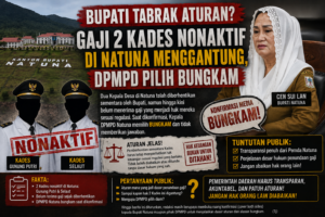 Bupati Tabrak Aturan? Gaji 2 Kades Nonaktif di Natuna Menggantung, DPMPD Pilih Bungkam 1 Bupati Tabrak Aturan? Gaji 2 Kades Nonaktif di Natuna Menggantung, DPMPD Pilih Bungkam