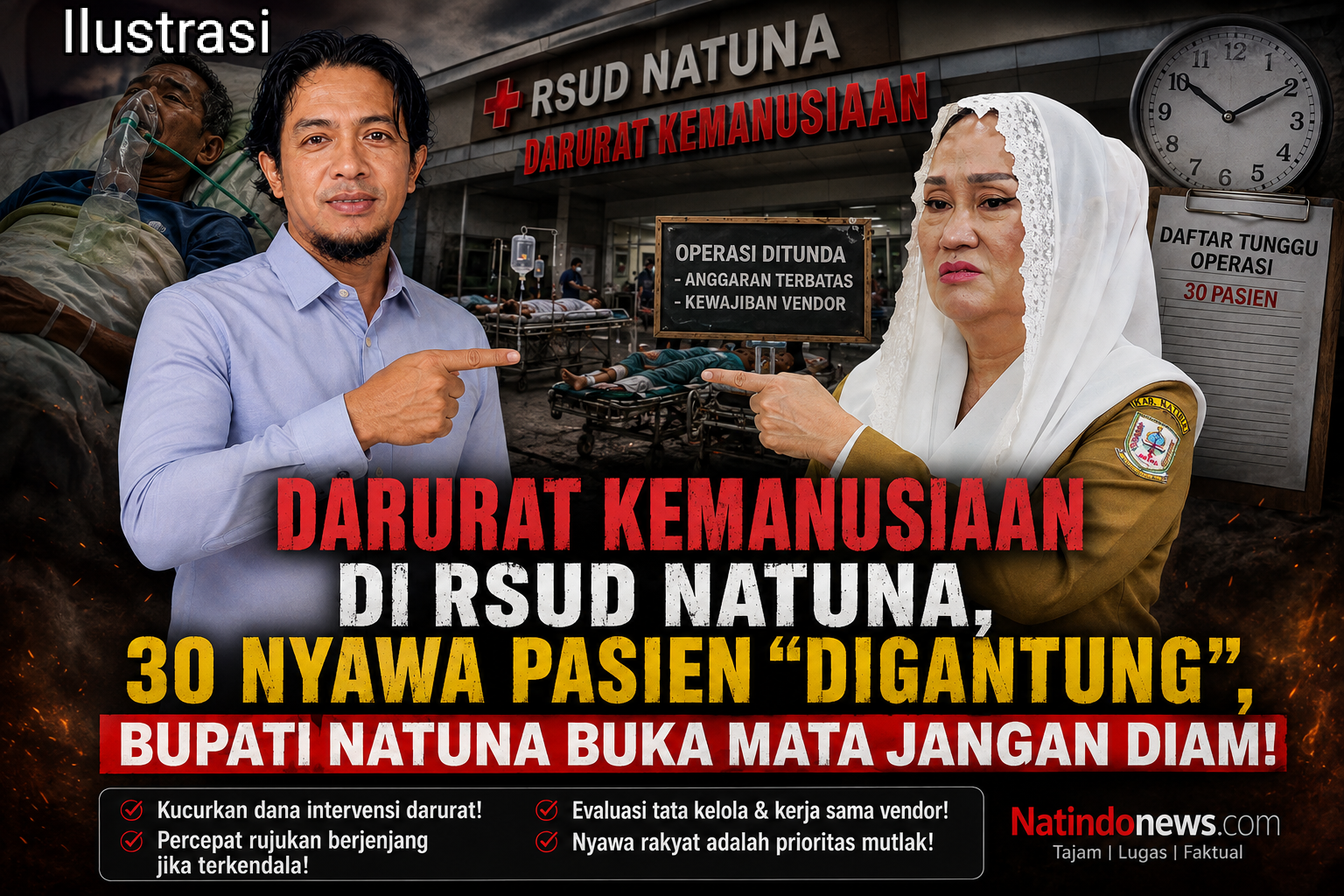 Darurat Kemanusiaan di RSUD Natuna, 30 Nyawa Pasien "Digantung", Bupati Natuna Buka Mata Jangan Diam!