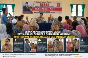 Serap Aspirasi di Ranai Darat, Ketua Fraksi Gerindra DPRD Kepri Marzuki Komit Kawal Perbaikan Jalan dan Jaringan Listrik