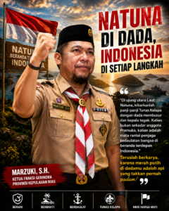 Ketua Fraksi Gerindra Kepri Marzuki S.H. Sampaikan Ucapan Hari Pramuka 2026, Natuna di Dada, Indonesia di Setiap Langkah!