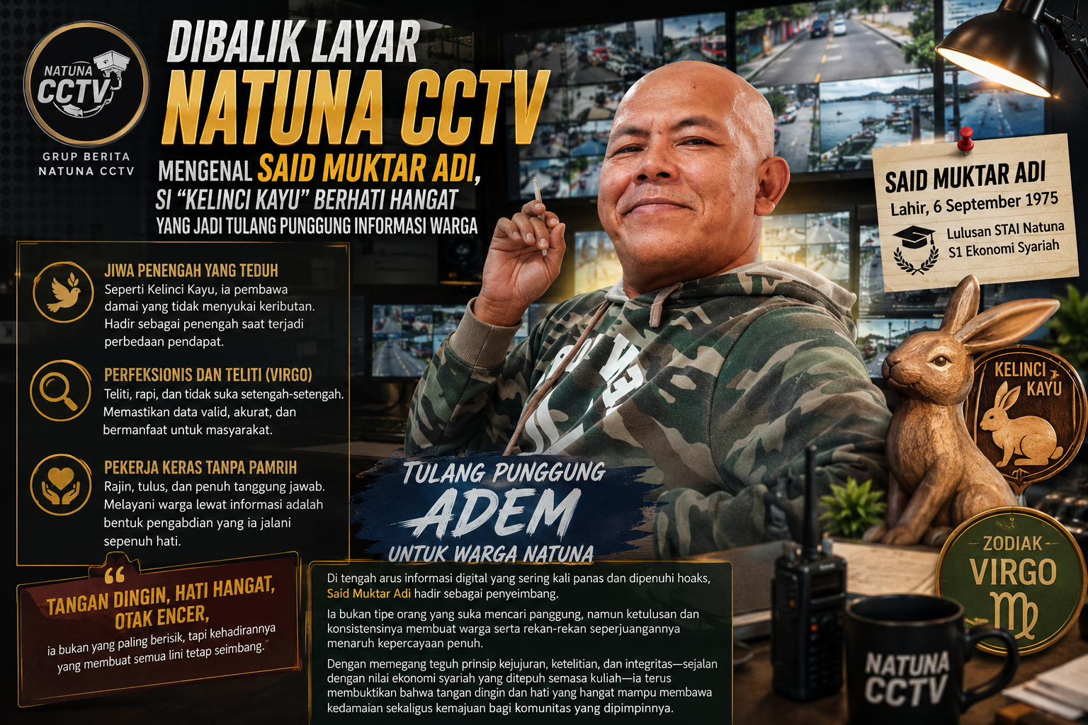 Dibalik Layar Natuna CCTV, Mengenal Said Muktar Adi, Si "Kelinci Kayu" Berhati Hangat yang Jadi Tulang Punggung Informasi Warga