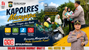 Sentuhan Humanis Kapolres Natuna,  Turun ke Jalan, Sapa dan Beri Tali Asih untuk Petugas Kebersihan