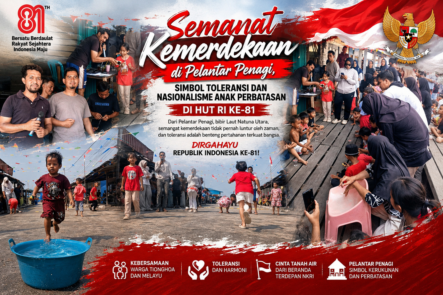 Semangat Kemerdekan di Pelantar Penagi, Simbol Toleransi dan Nasionalisme Anak Perbatasan di HUT RI ke-81