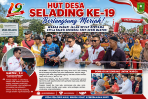 HUT Desa Selading ke-19 Berlangsung Meriah, Warga Padati Jalan Sehat Bersama Ketua Fraksi Gerindra DPRD Kepri Marzuki