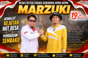 Reses Ketua Fraksi Gerindra DPRD Kepri Marzuki Berbalut Kejutan HUT Desa dan Pembagian Sembako 1 Reses Ketua Fraksi Gerindra DPRD Kepri Marzuki Berbalut Kejutan HUT Desa dan Pembagian Sembako