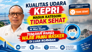 Kualitas Udara Kepri Masuk Kategori Tidak Sehat, Kadiskes Tegaskan Warga Wajib Pakai Masker di Luar Ruangan