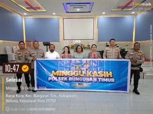 Minggu Kasih di Gereja GPDI Elshaddai, Polsek Bunguran Timur Polres Natuna Pererat Silaturahmi dan Sampaikan Pesan Kamtibmas 1 Minggu Kasih di Gereja GPDI Elshaddai, Polsek Bunguran Timur Polres Natuna Pererat Silaturahmi dan Sampaikan Pesan Kamtibmas