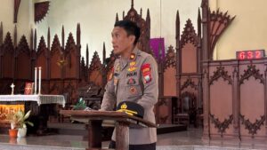 Wakapolres Bintan Kompol Ahmad Rudi Prasetyo Sambangi Jemaat Gereja ST. Yohanes Don Bosco, Tegaskan Ruang Publik Aman