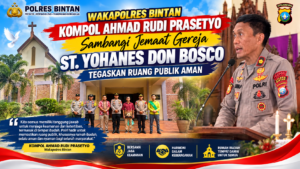 Wakapolres Bintan Kompol Ahmad Rudi Prasetyo Sambangi Jemaat Gereja ST. Yohanes Don Bosco, Tegaskan Ruang Publik Aman