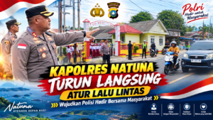 ‎Kapolres Natuna Turun Langsung Atur Lalu Lintas, Wujudkan Polisi Hadir Bersama Masyarakat